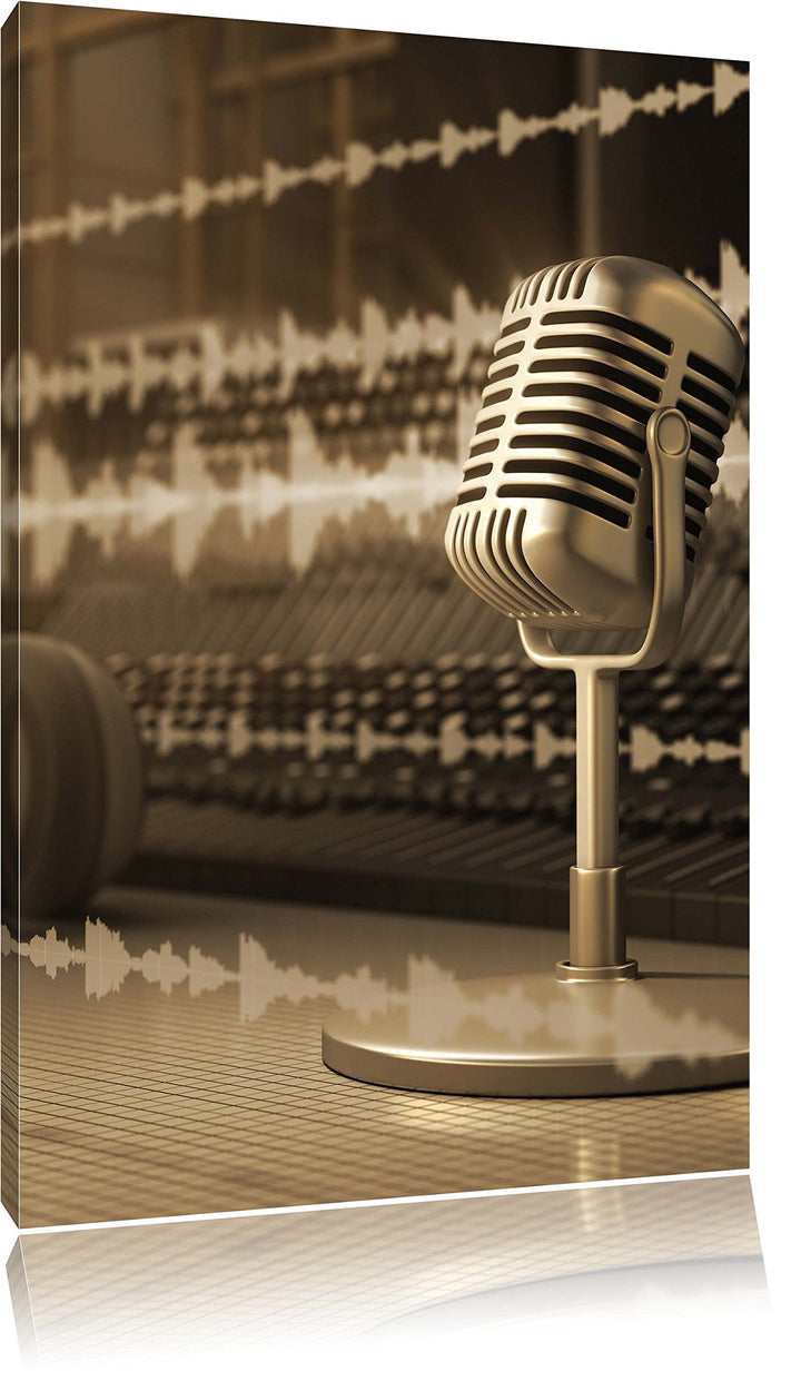 Pixxprint Musikstudio, Format: 100x70 auf Leinwand, XXL riesige Bilder fertig gerahmt mit Keilrahmen