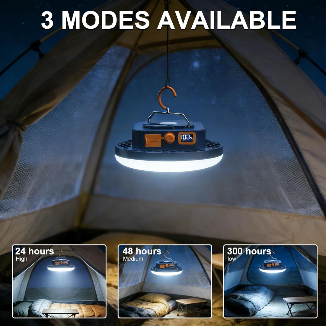Campinglampe LED 2000 Lumen Camping Laterne mit 9900mAh Powerbank Aufladbar Zeltlampe, Suchscheinwer