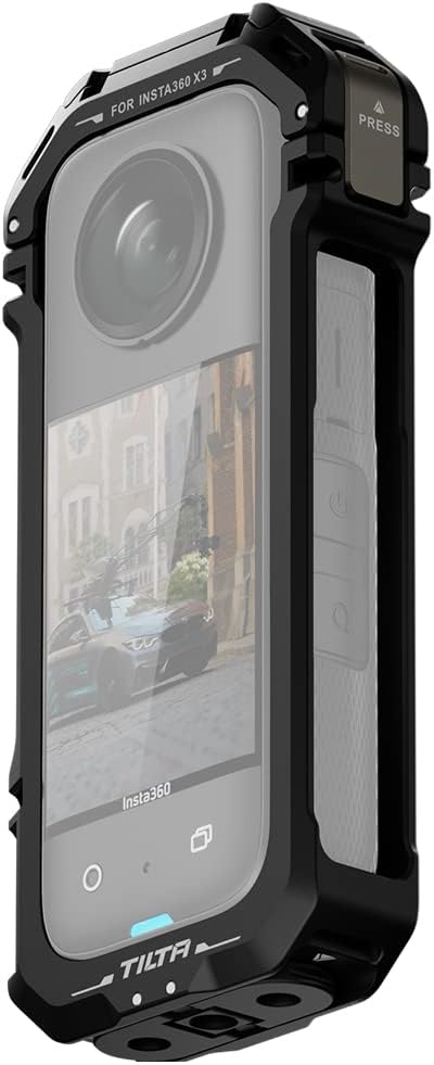 Tilta Voller Kamerakäfig kompatibel mit Insta360 X3 mit drehbarer Unterstützung, Kaltschuh-Empfänger