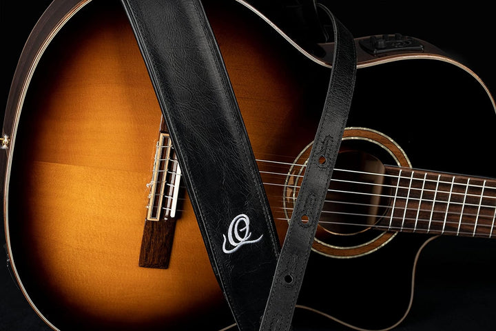 Ortega Guitars Echtleder Gitarrengurt längenverstellbar - Akustik Gitarre / Bass, E-Gitarre, E-Bass