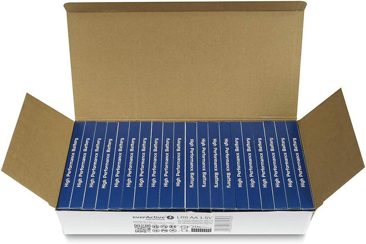 everActive AA Batterien, Pro Alkaline, Mignon LR6 R6 1.5V 10 Jahre Haltbarkeitsdatum - 200 Stück Pac