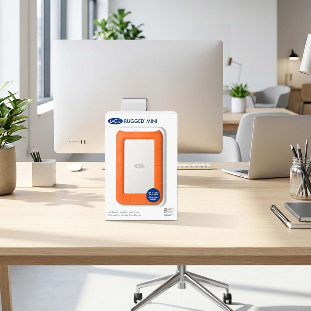 LaCie Rugged Mini 4TB tragbare externe Festplatte, 2.5 Zoll, PC & Mac, inkl. USB-C w/o USB-A Kabel,