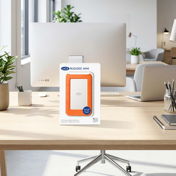 LaCie Rugged Mini 4TB tragbare externe Festplatte, 2.5 Zoll, PC & Mac, inkl. USB-C w/o USB-A Kabel,