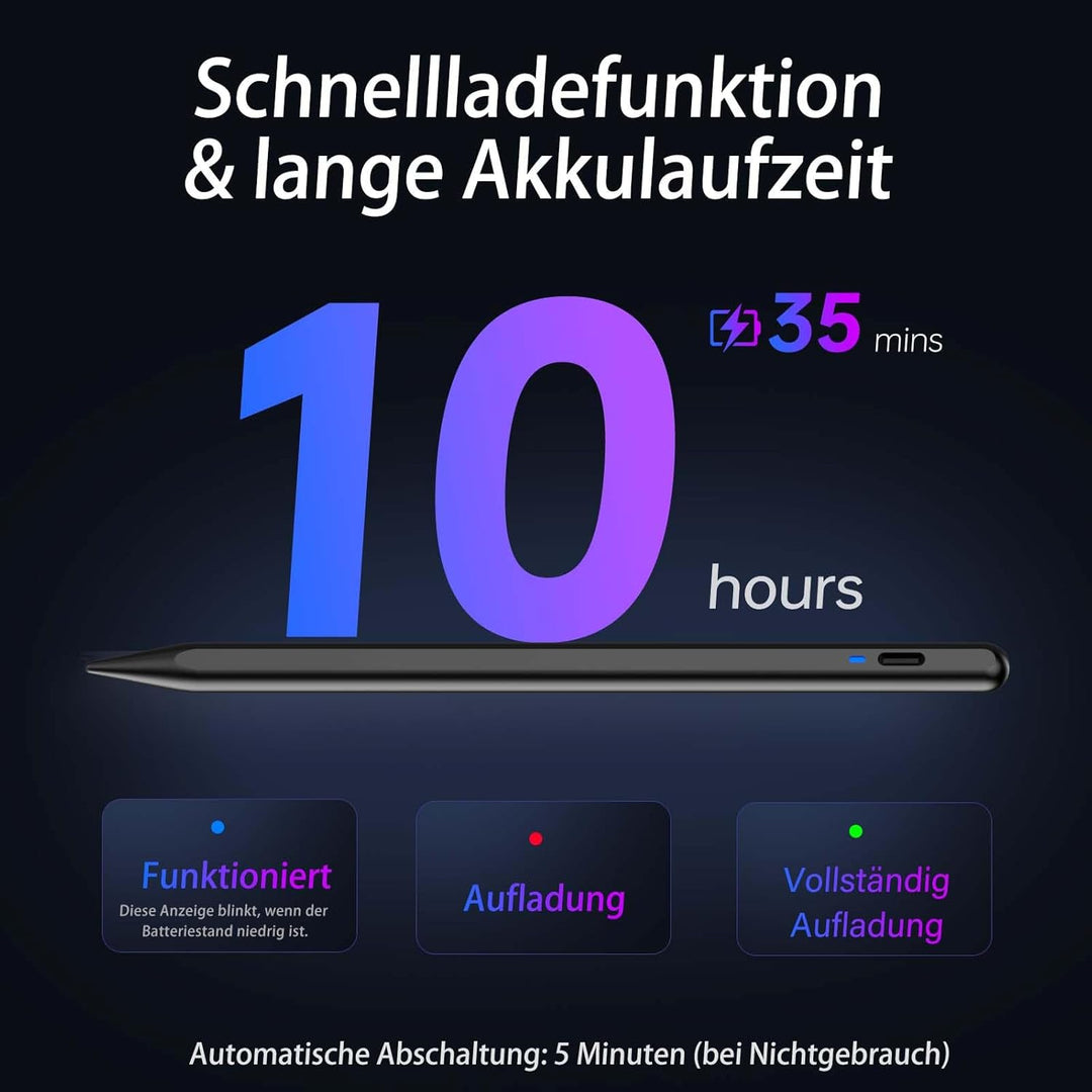 Kenkor Stylus Pen for Touch Screens, POM Feder Stift für Tablet, Type-C Touchscreen Stift Kompatibel