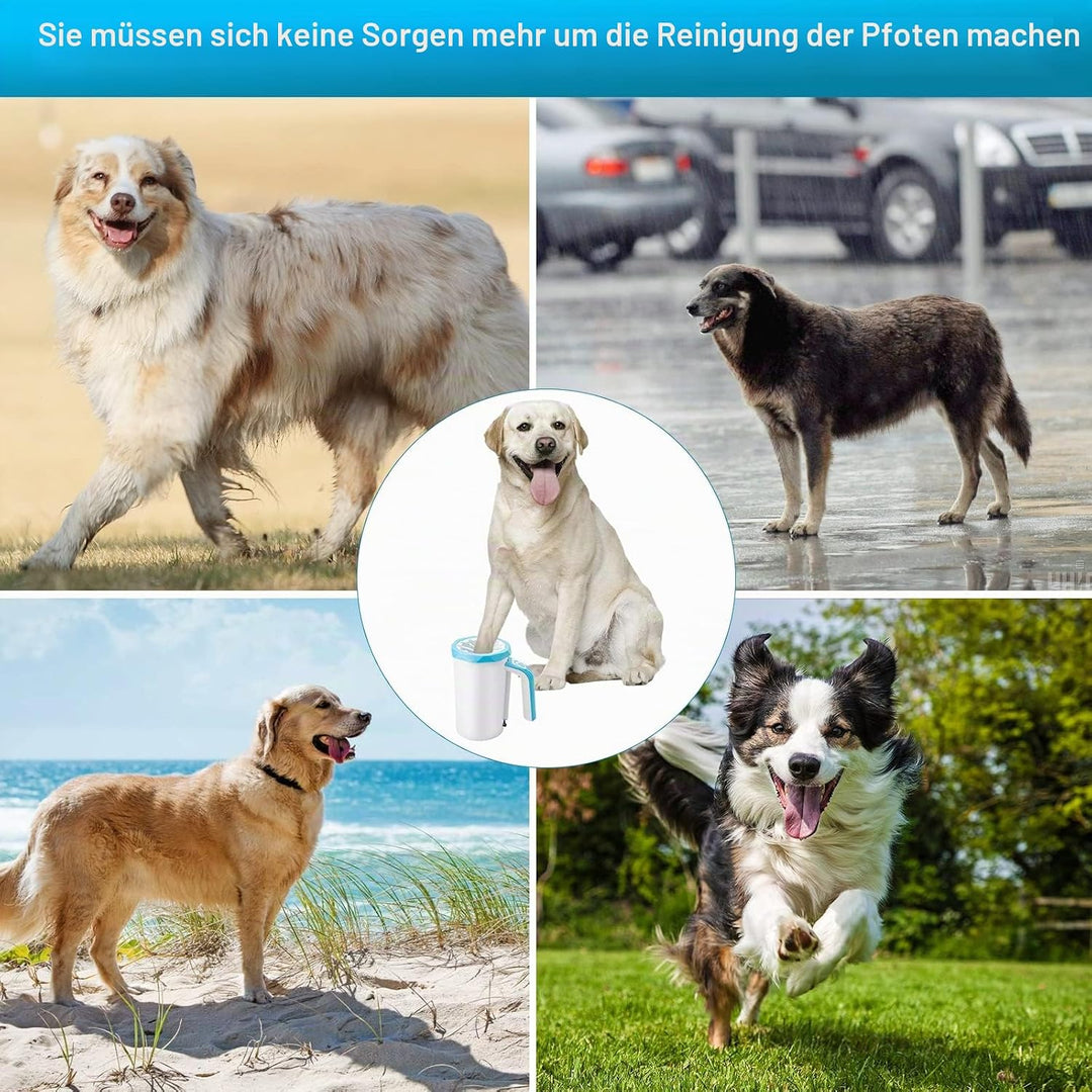 MYPIN Automatischer Hundepfotenreiniger, 7.4V Rechargeable Dog Paw Washer Cup, 2 in 1 Tragbarer Haus