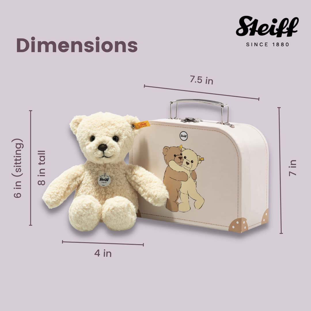 Steiff 114038 Teddybär Mila - 21 cm - Kuscheltier - vanille im Koffer Autumn Blonde, Autumn Blonde