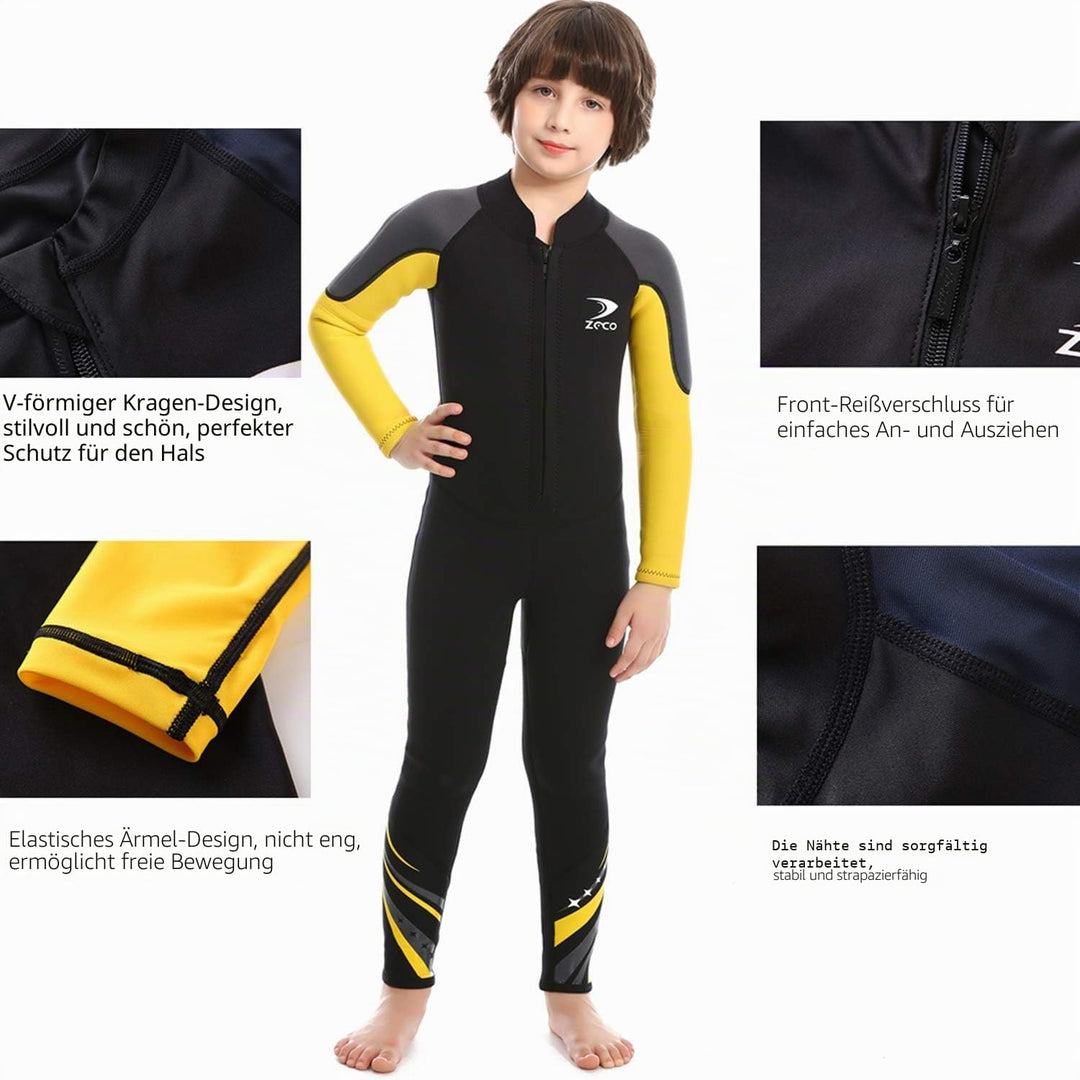 ZCCO Kids Neoprenanzug, 2,5 mm Neopren-Thermo-Badeanzug, Jugend-Badeanzug für Jungen und Mädchen Wär