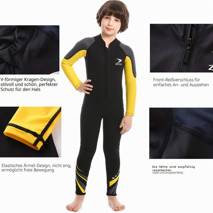 ZCCO Kids Neoprenanzug, 2,5 mm Neopren-Thermo-Badeanzug, Jugend-Badeanzug für Jungen und Mädchen Wär