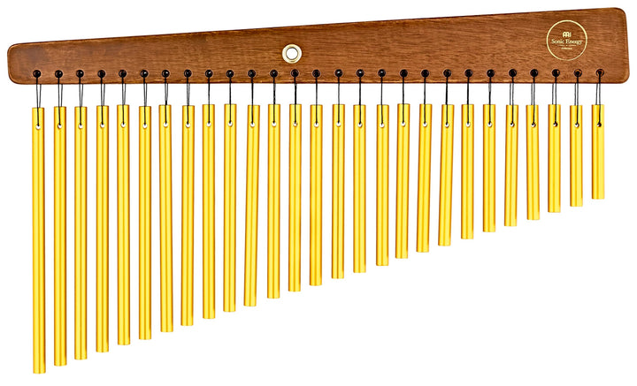 Sonic Energy Chimes – Metallische Chimes mit 27 Klangstäben – Mit Holz-Aufhängung – Für Klangbad, Pe