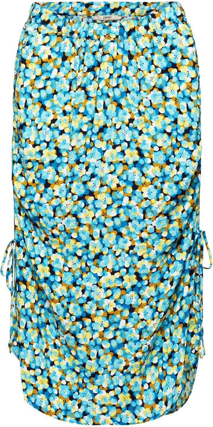 ESPRIT Geblümter Midirock mit Bindedetails 32 Turquoise, 32 Turquoise