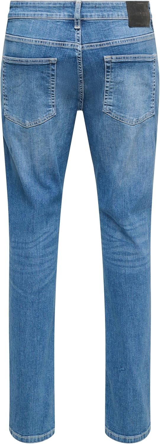 ONLY & SONS Male Slim Fit Jeans ONSLOOM Mid Rise Slim Fit Jeans 28W / 30L Medium Blue Denim, 28W / 3