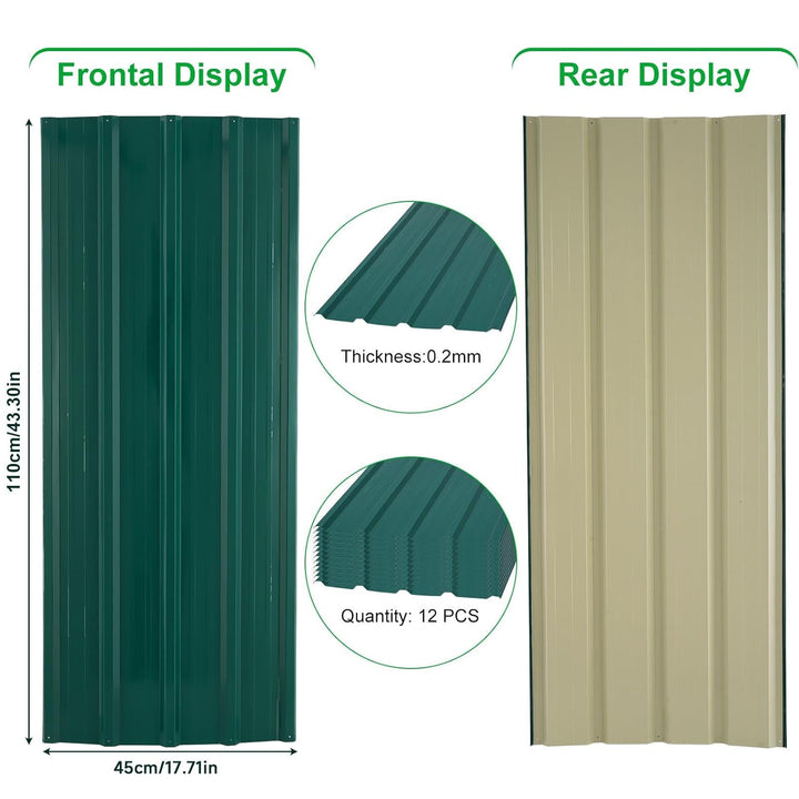 12er Trapezblech 110cm x 45cm = 6m² verzinkt Profilblech Dachblech Wellblech Dachplatten Dicke 0,2 m