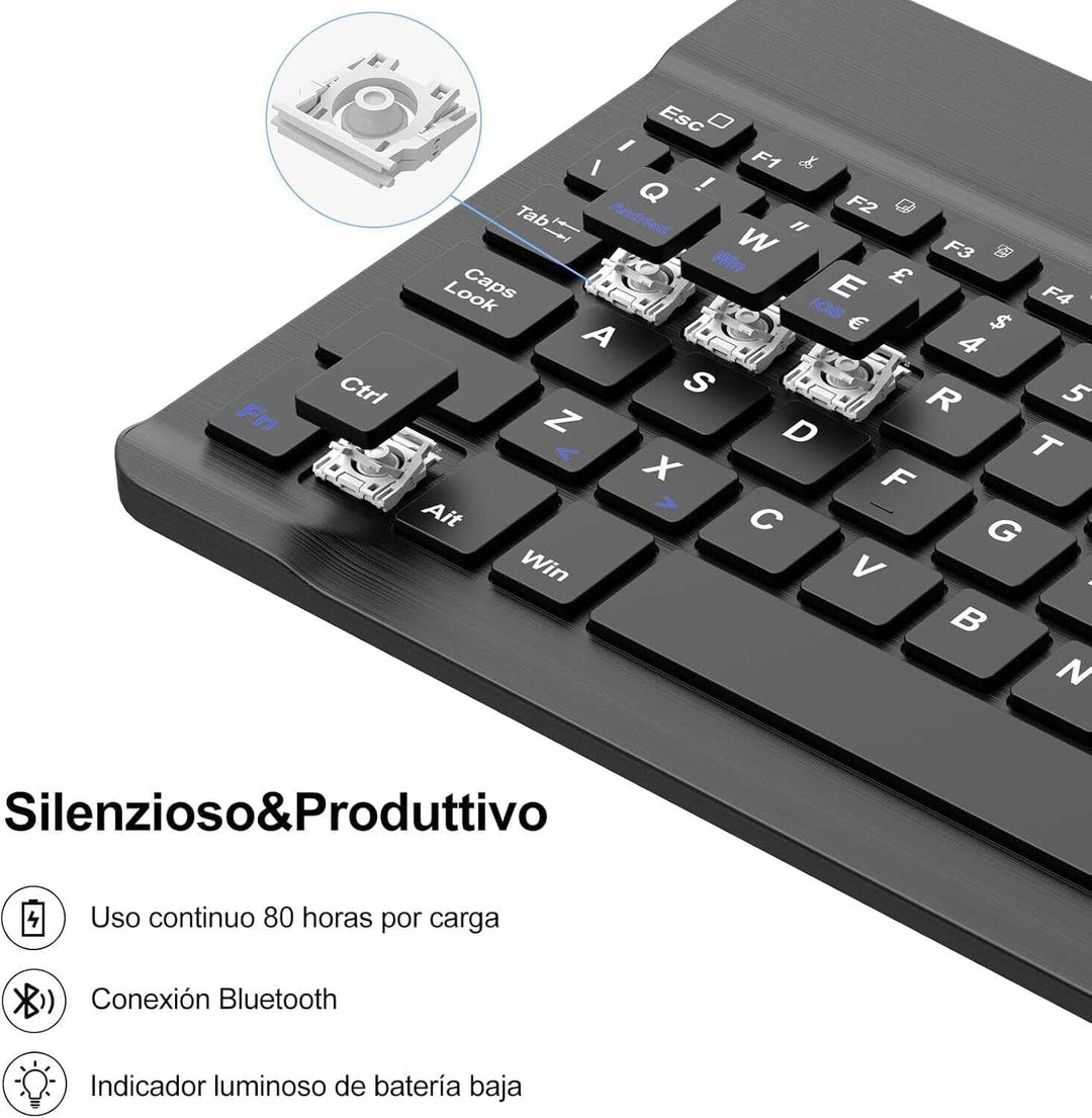 Tastatur für iPad Air 11 M3 2025/M2 2024, Tastatur mit italienischer Hintergrundbeleuchtung, Bluetoo