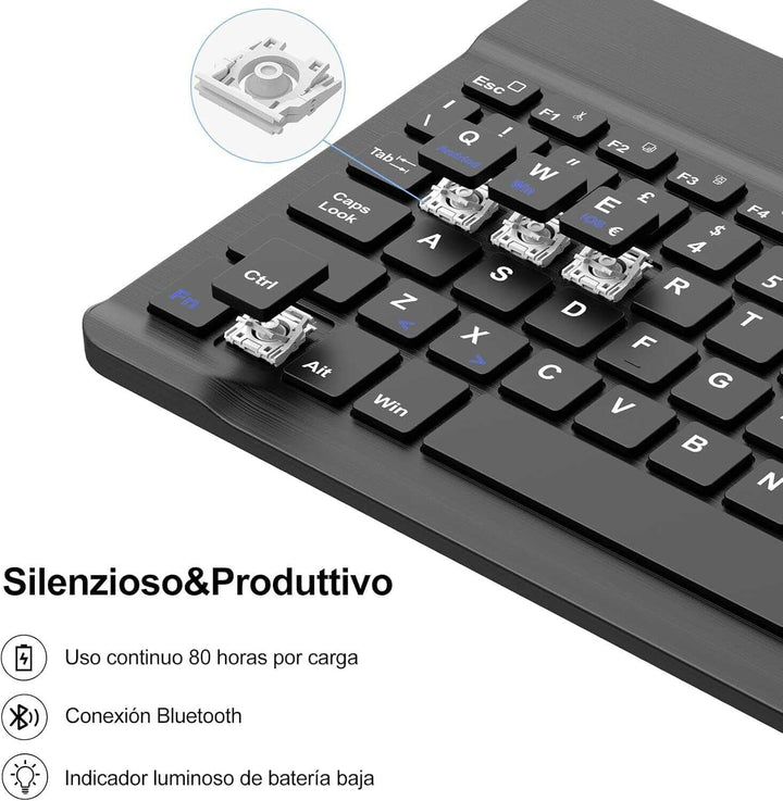 Tastatur für iPad Air 11 M3 2025/M2 2024, Tastatur mit italienischer Hintergrundbeleuchtung, Bluetoo