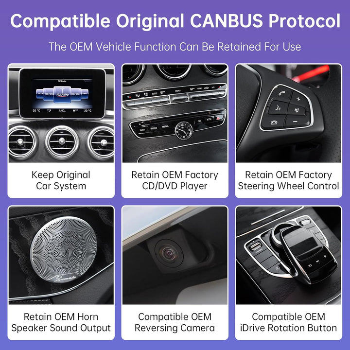 Road Top 10,25 Zoll Autoradio Drahtloses CarPlay Android Auto Touchscreen für Mercedes Benz C GLC V