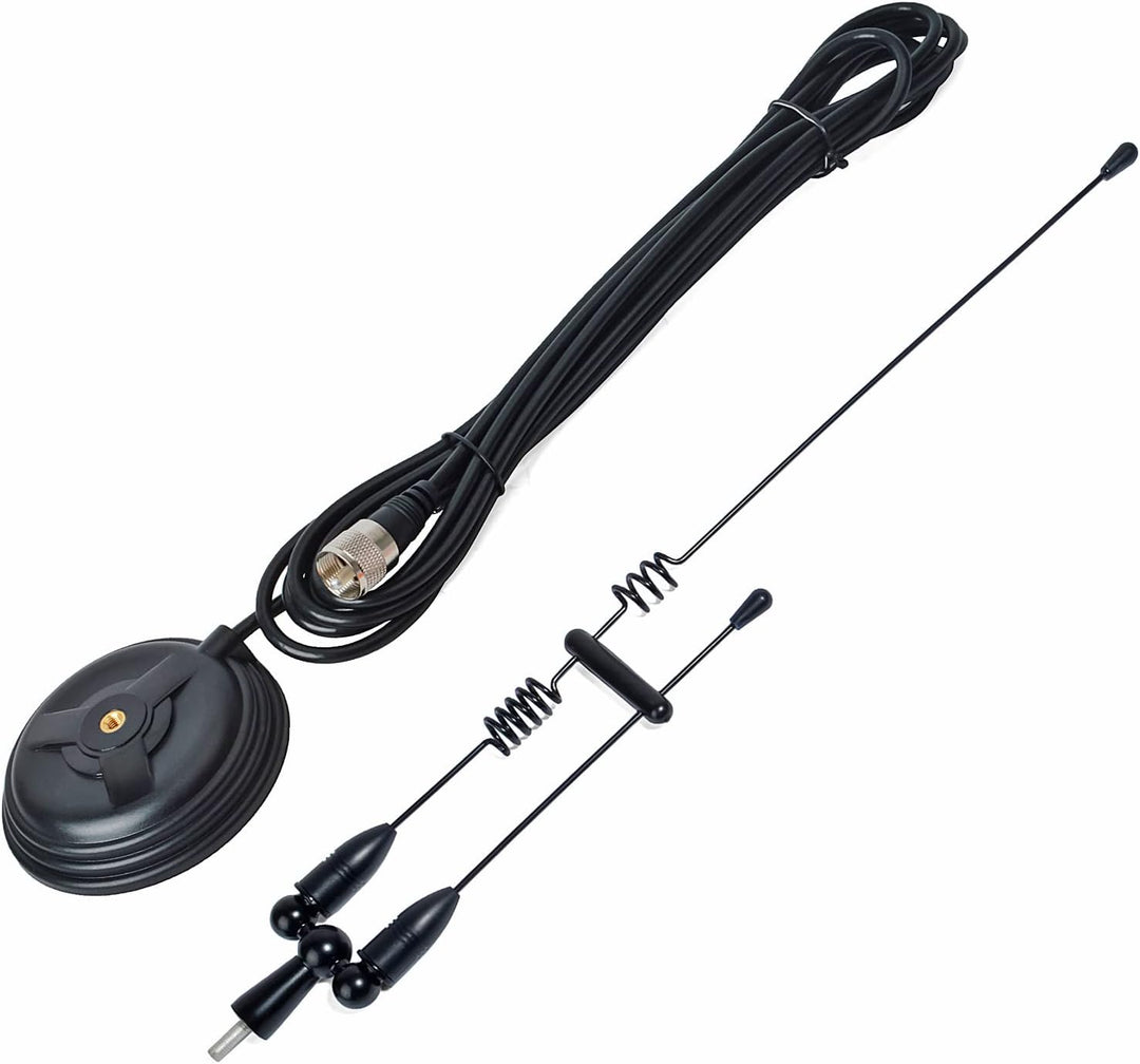 Dual Band Mobile Antenne magnetische Halterung Peitsche 144/430 MHz | mit 4 m RG58U Koaxialkabel für