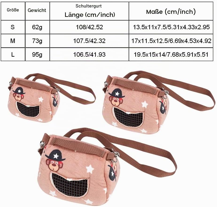 Zerodis Haustier Hamster Träger, Kaffee Flanell Plüsch Hamster Eichhörnchen Reisetaschen Tragbare at