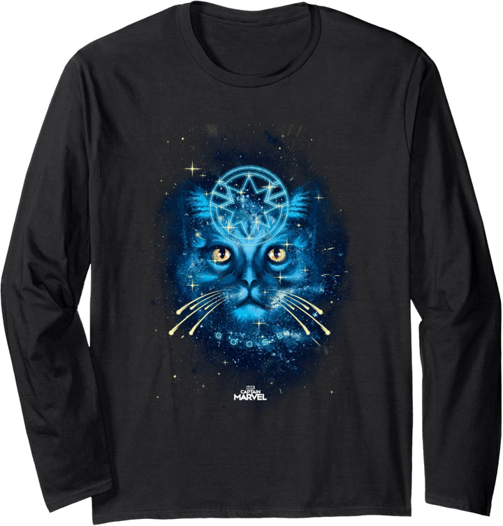Captain Marvel Goose Blue Galaxy Portrait Langarmshirt