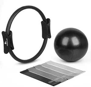 Abahub Pilates Ring Set, 35CM Magic Circle, 25CM Mini Ball,5er Set Fitnessbänder,Home Pilates Ausrüs