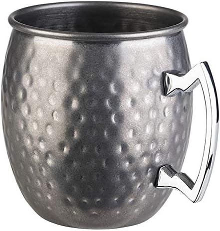 Moscow Mule Becher, 500 ml, hochwertiger Edelstahl-Becher, lebensmittelecht, Hammerschlag-Effekt, Co