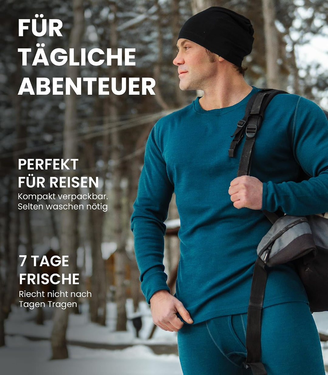 Merino.tech 100% Merino Unterwäsche Herren Set - Leicht, Mittelgewicht, Thermounterwäsche Merinowoll