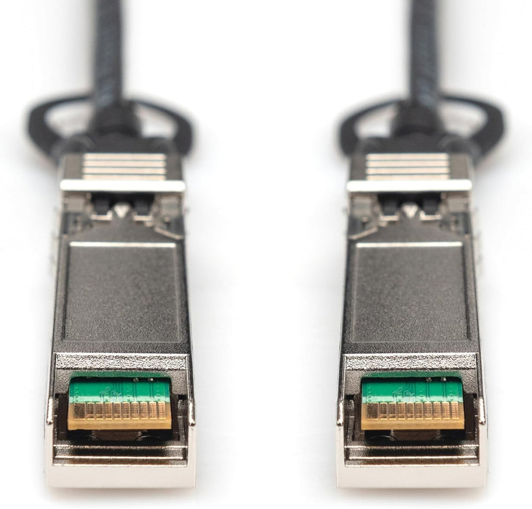 DIGITUS Twinax DAC Netzwerkkabel, SFP+, 10 m, bis 10.52 Gbit/s, AWG 30, für Diverse Marken, Schwarz