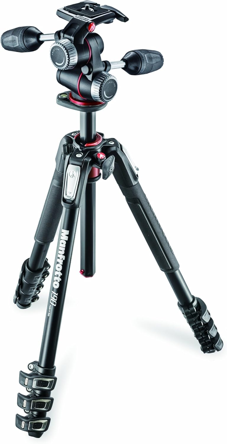 Manfrotto MK190XPRO4-3W 190 Aluminium Stativ mit 4 Segmente Single, Single