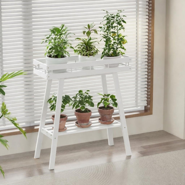 BAMBANG Pflanzenständer Blumenständer Pflanzenregal Blumenbank Breit Bambus für Innen,Blumenregal Bl