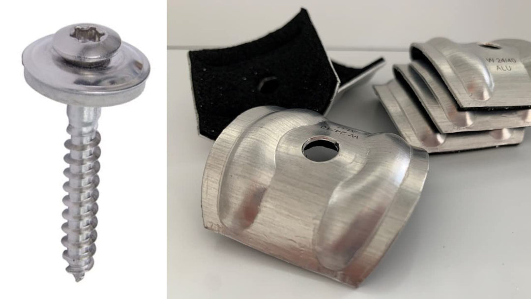 Set aus je 100 Stück Kalotten & Spengler-Schrauben TX20 EPDM-Dichtscheiben 4,5x45mm für Trapez-Sinus