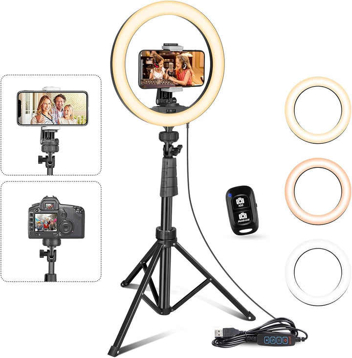 UBeesize ringlicht mit stativ,12 Zoll Selfie Ringlicht mit 62 Zoll Stativ Ständer für Live Stream/Ma