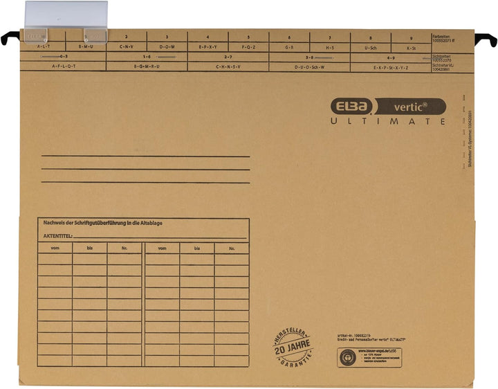Elba Kredit- Personalhefter A4, aus Karton, 4 Kfm. Heftungen, braun, 5 Stück 5er Pack Kredit- und Pe