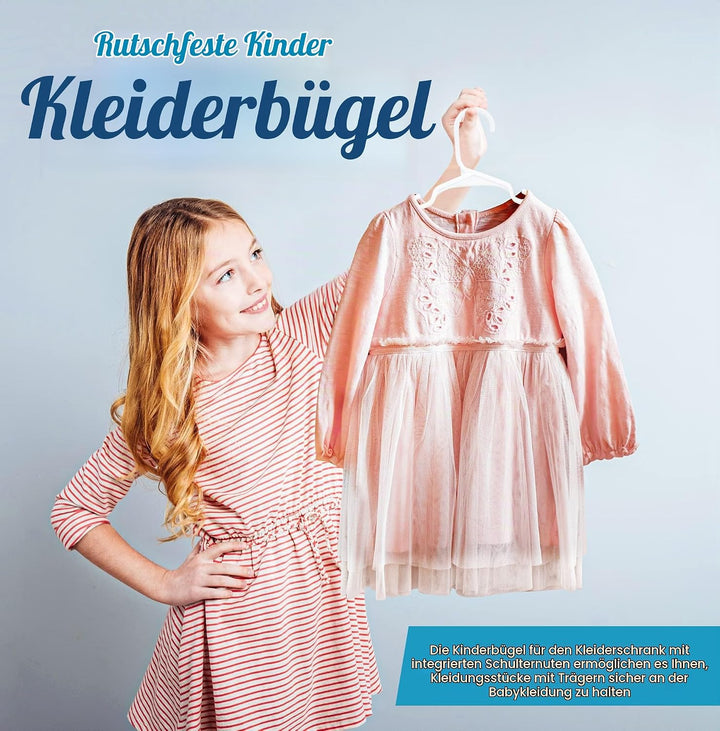 Utopia Home Kinderkleiderbügel aus Kunststoff-Babykleiderbügel für Kinderzimmer und Kleiderschrank-H