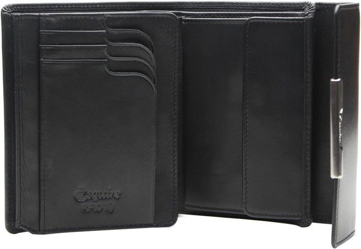 Esquire Helena Geldbörse Leder 12 cm Schwarz, Schwarz
