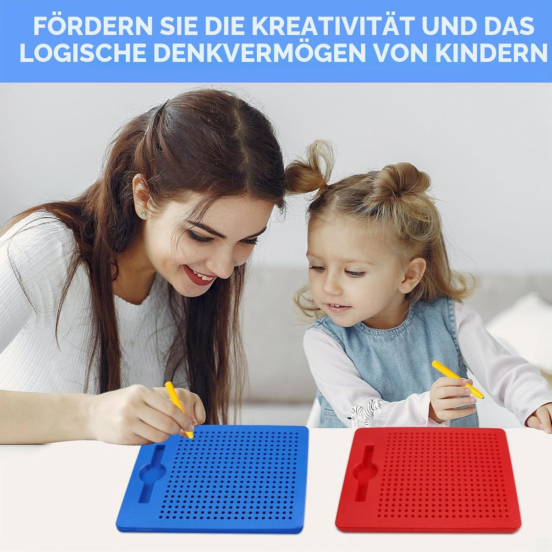 2 Stück Magnetische Zeichenbretter, Kinder Magische Magnetspiel, Magnetisches Stahlkugel Zeichenbret