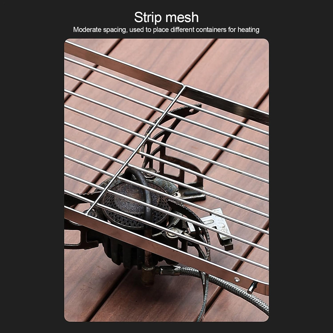 Grill Rack, Foldable Cooking Grid Tool, Portable Steel Griddle Base, Ideal for Yard, Gathering, Back