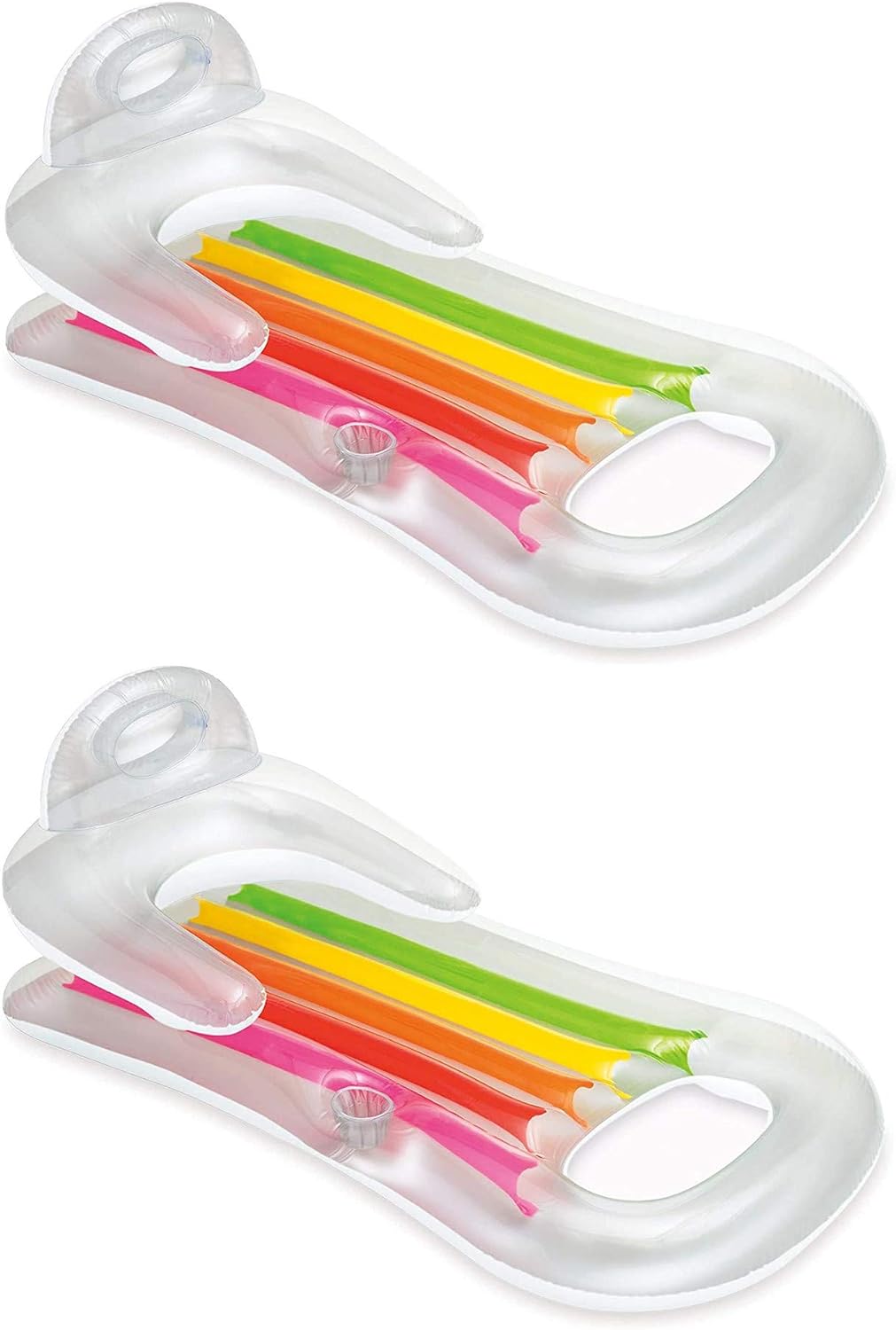 Intex 58802 Luftmatratze Sessel Bräunung, Farbe Weiss 2 Stück 160 x 85 cm (Weiss, 2)