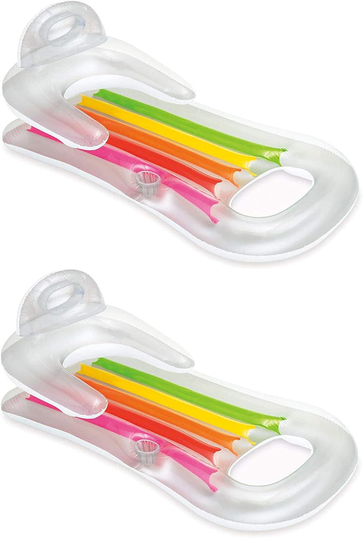 Intex 58802 Luftmatratze Sessel Bräunung, Farbe Weiss 2 Stück 160 x 85 cm (Weiss, 2)