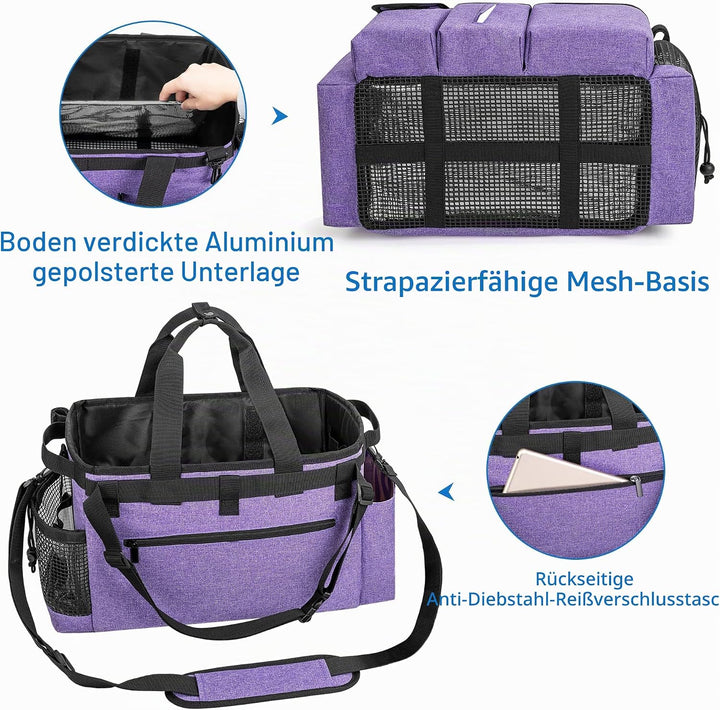 LoDrid Grosse Reinigungs-Caddy-Tasche mit Abnehmbarer Trennwand, tragbarer Reinigungs-Caddy-Organize