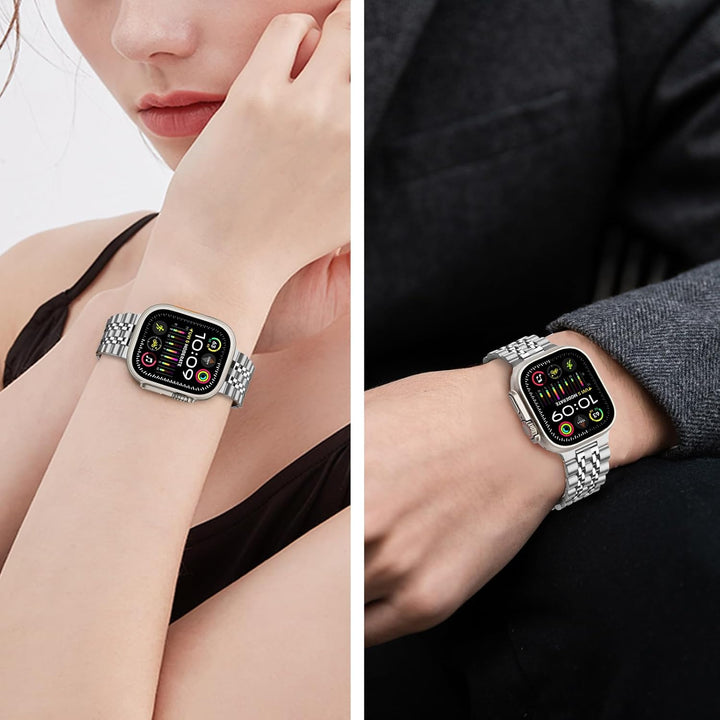 TasikarArmband Kompatibel mit Apple Watch Ultra 3 2 1 Armband 49mm, Massives Edelstah Metall Ersatza