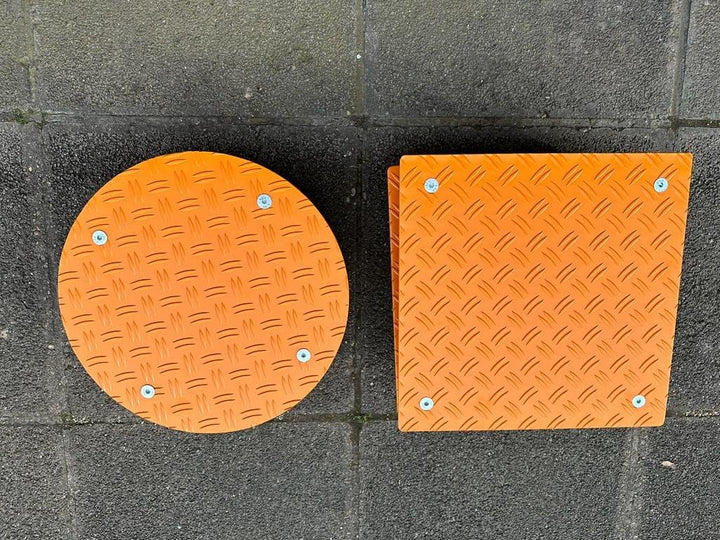 Pflanzenroller eckig orange Ral2000 200kg oder 400kg Blumenroller Untersetzer Alu Riffel mit Auswahl