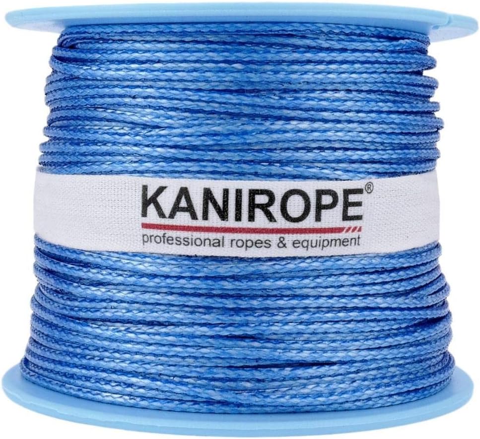 Kanirope® Dyneema Seil PRO 1mm 100m Blau 12-fach geflochten SK78 verstreckt beschichtet, 100m Blau