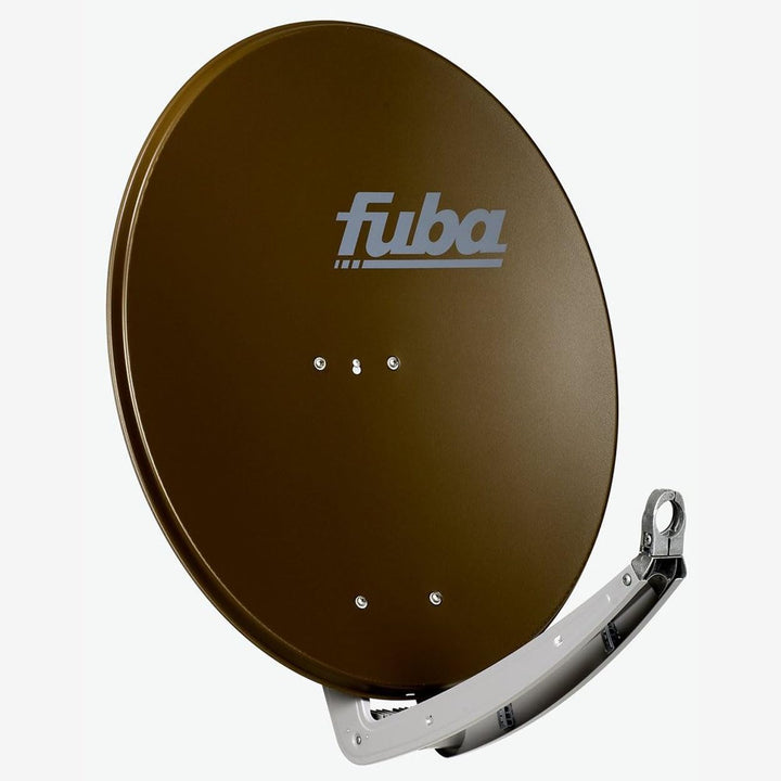 Fuba DAA 780 B Satellitenantenne Aluminium in Braun HDTV 4K Premium X Deluxe Twin LNB Sat 78 cm + Tw