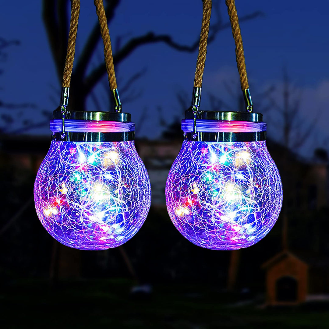 ZVO Solarlaterne für Aussen Hängend, 2 Stück 30 LED Solarlampen für Aussen Garten, Solarleuchten Out