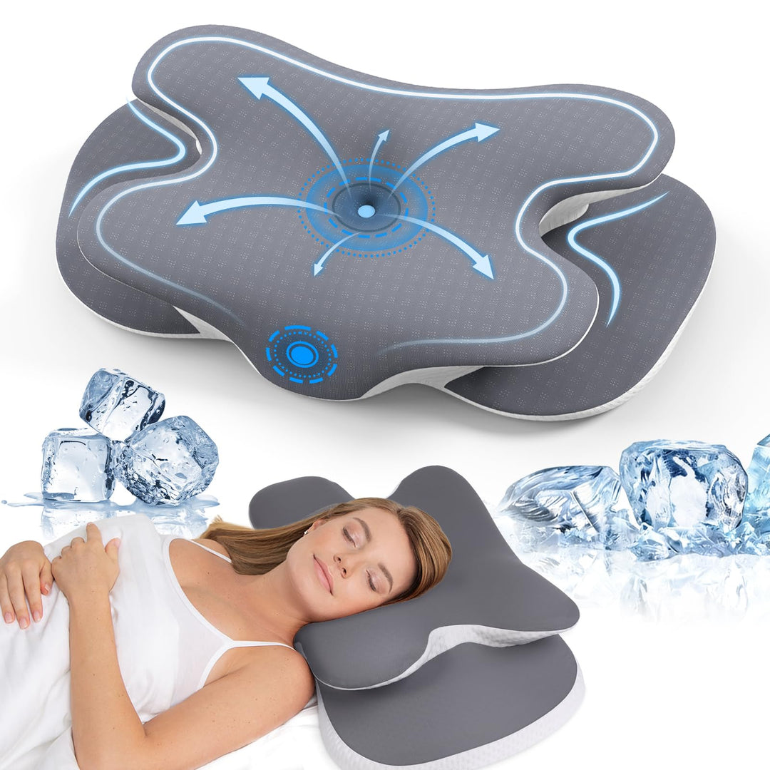 A-Pce Nackenstützkissen aus Memory Foam – 2-in-1 Höhenwahl (12/14 cm), Ergonomisches Kissen für Seit