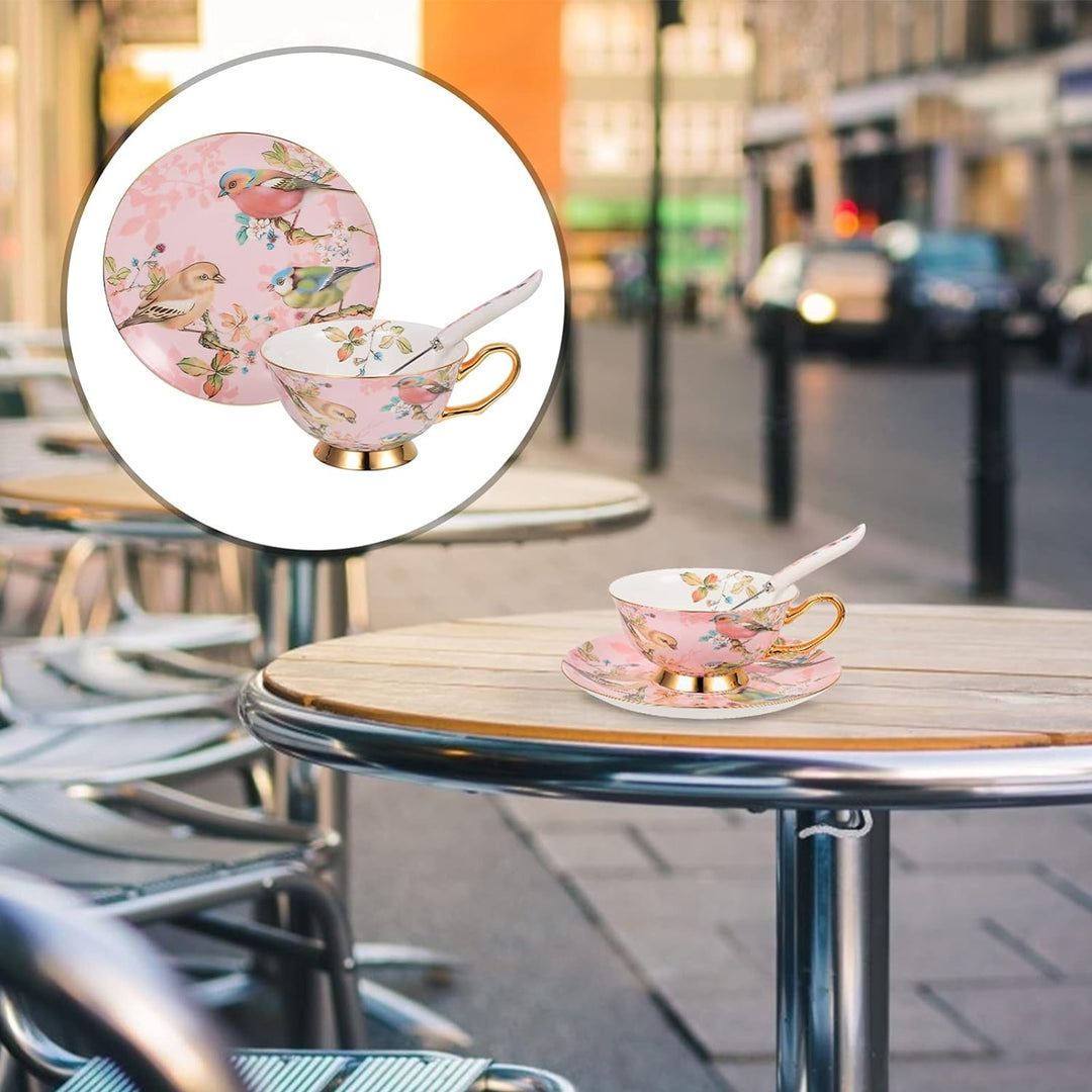 Tassen Untertassen Set Cappuccino Tassen Kaffeetassen Porzellantasse Keramische Teetasse mit Löffel