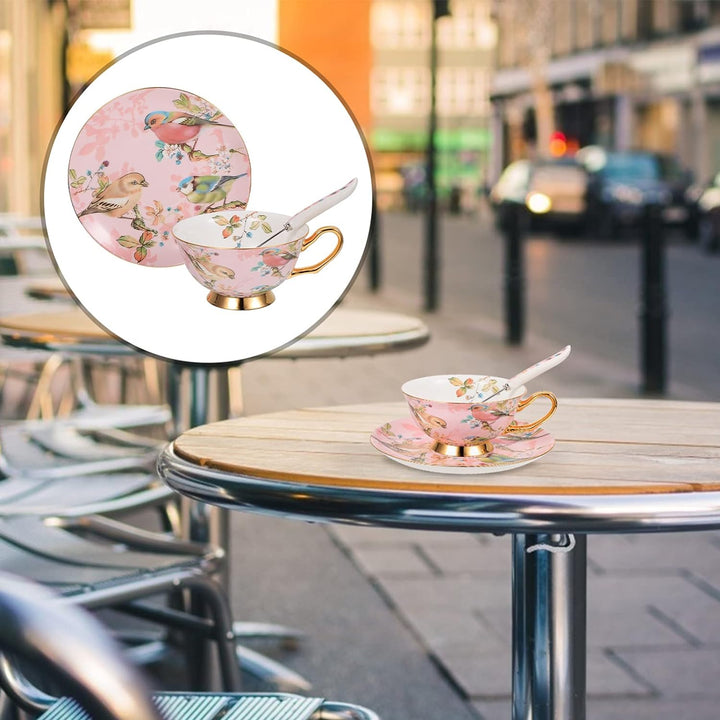 Tassen Untertassen Set Cappuccino Tassen Kaffeetassen Porzellantasse Keramische Teetasse mit Löffel