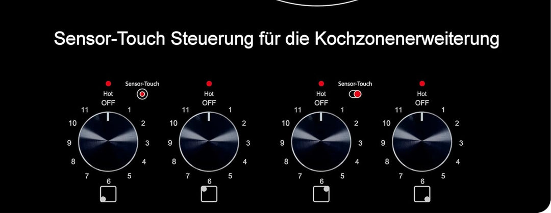 K&H® 4 Zonen Glaskeramikkochfeld 59cm Knebel Steuerung Elektro Autark Eingebaut CK-7206K