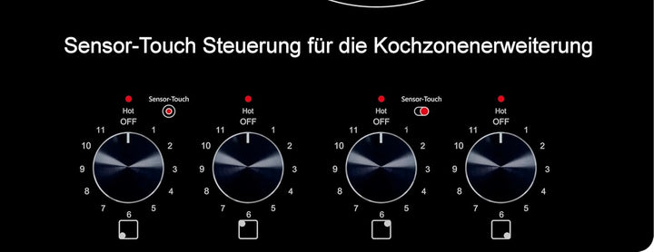 K&H® 4 Zonen Glaskeramikkochfeld 59cm Knebel Steuerung Elektro Autark Eingebaut CK-7206K
