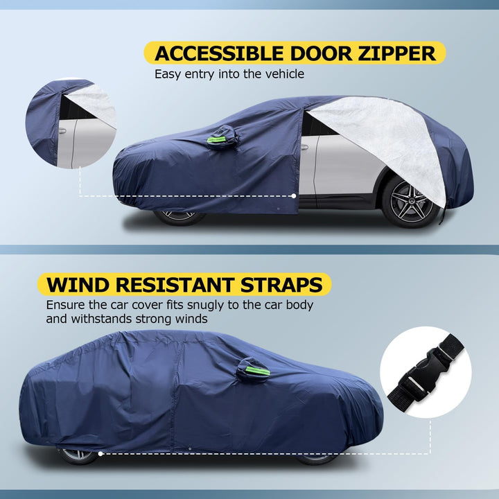 Autoabdeckplane 10 Schichten Vollgarage Autoabdeckung für Opel Corsa D 2006-2023 Vollgarage Staubdic