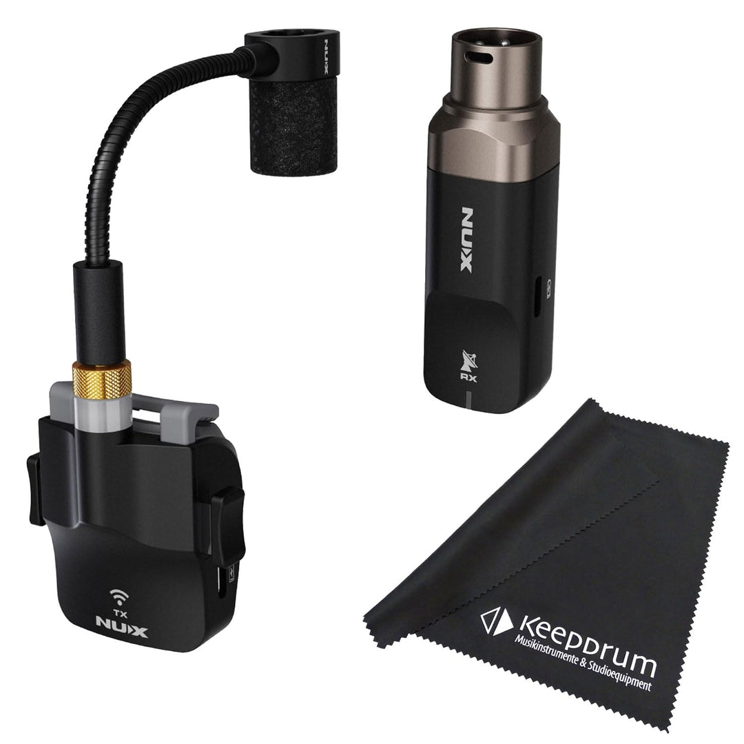 Nux B6 Drahtloses Saxophon Mikrofon System Wireless + keepdrum Poliertuch